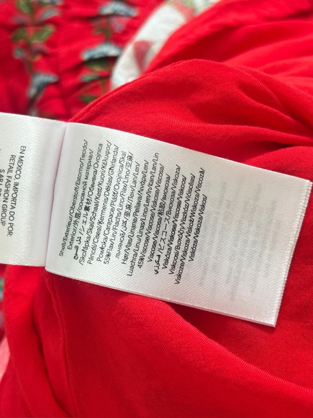 Farm Rio Red Linen Blend Dress - Picture 7 of 8
